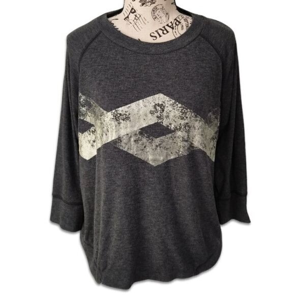 Zara W/B Collection Gray Silver Metallic Knit Top Sweater S - Picture 1 of 7